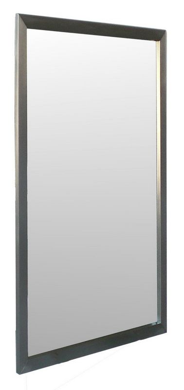 Espelho fixo de parede c/ moldura a�o inox (410x760mm)